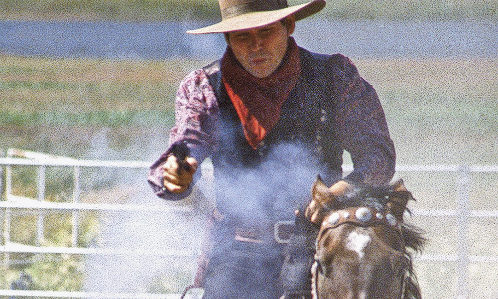 Cowboy Shooting Horse Horseback riding mounted shooting true west