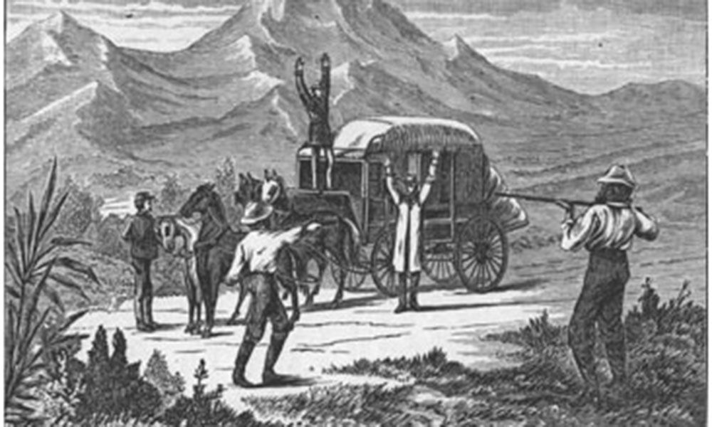 illustration stagecoach robbery