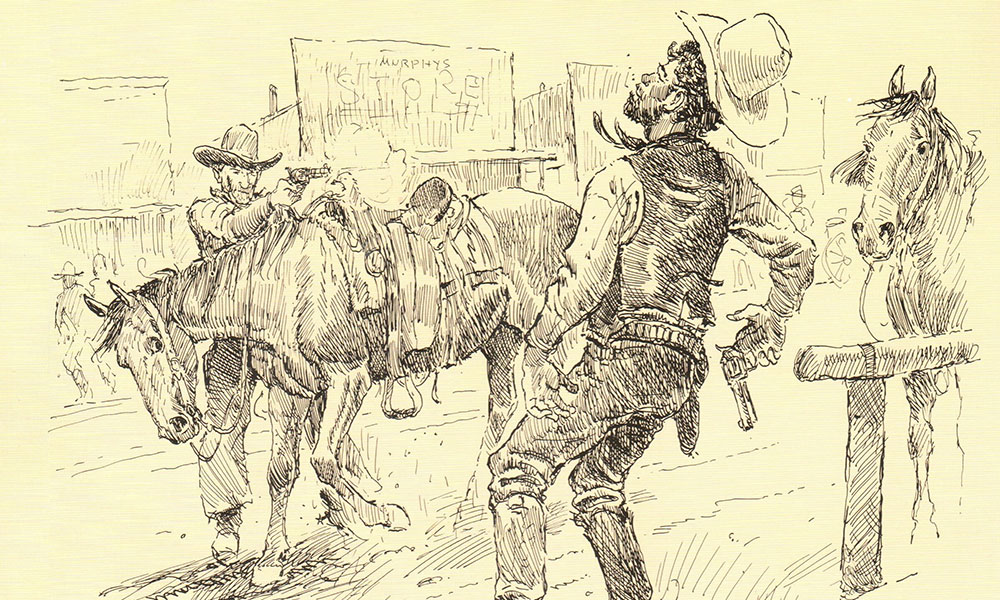 pen ink illustration curly bill jim wallace by joe beeler