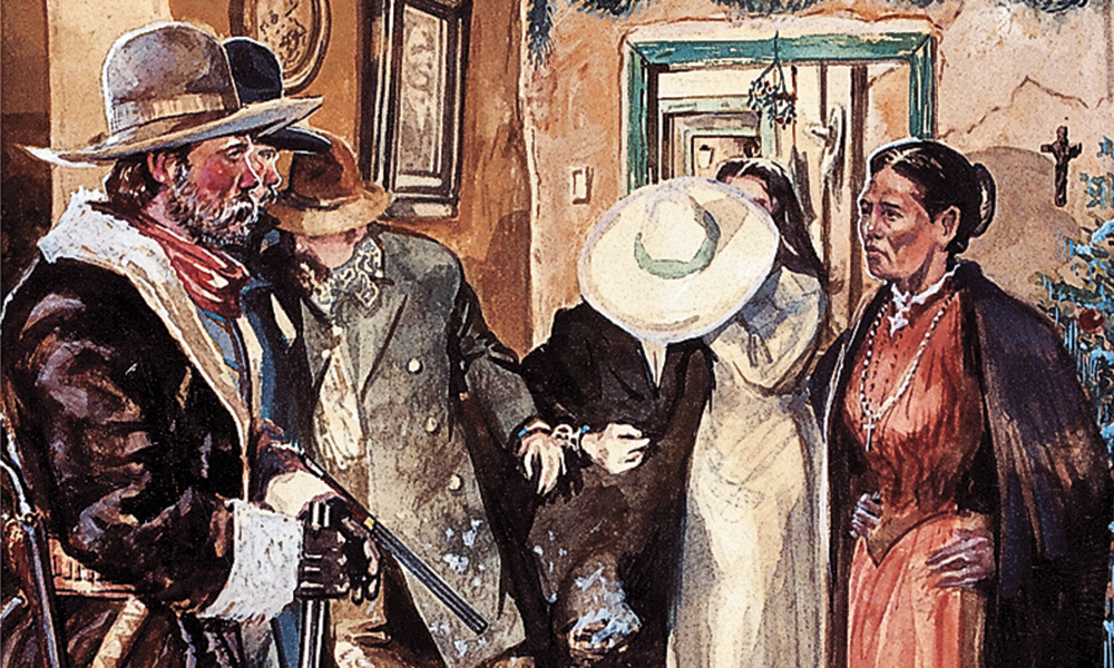 mistletoe scene painting by bob boze bell