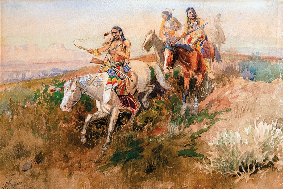 watercolor indian scout painting true west magazine